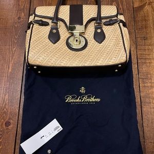 Brooks Brothers Bundle!  leather & straw handbag + Heels Size 7.5